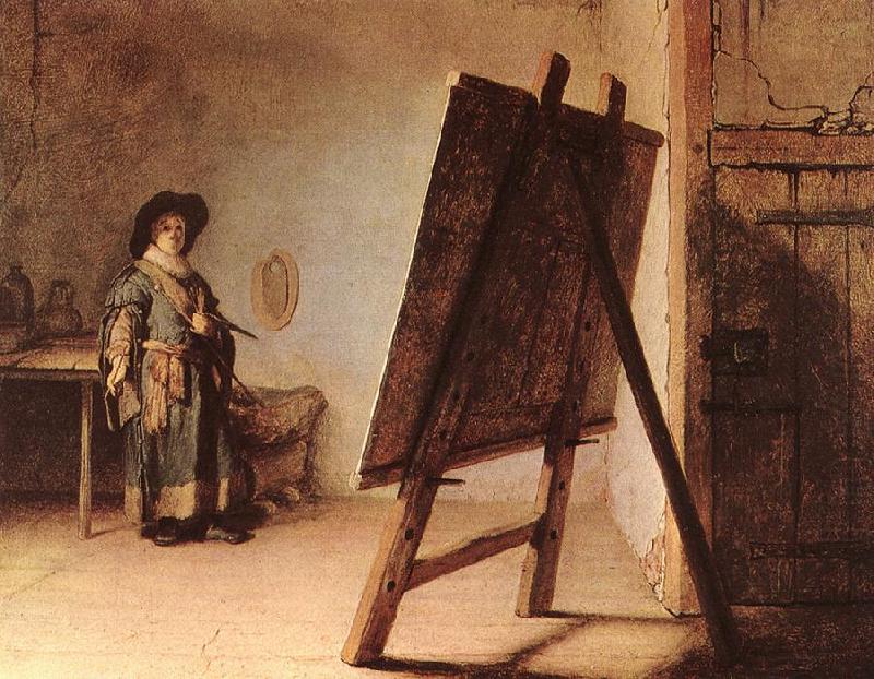 REMBRANDT Harmenszoon van Rijn The Artist in his Studio china oil painting image
